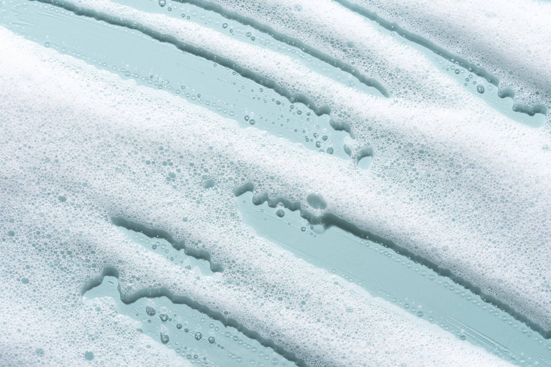 Soft cleansing foam texture in pale blue